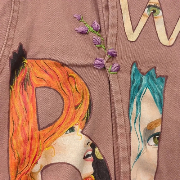 Paramore Jacket Custom Hand Painted 🎶Watch Me While I Bloom🎶 size Small - Picture 10 of 15